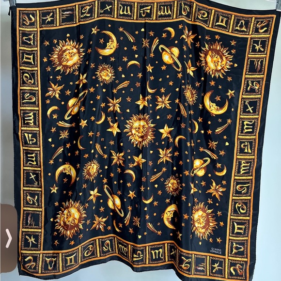Versace Black and Gold Celestial Scarf - Picture 1 of 2